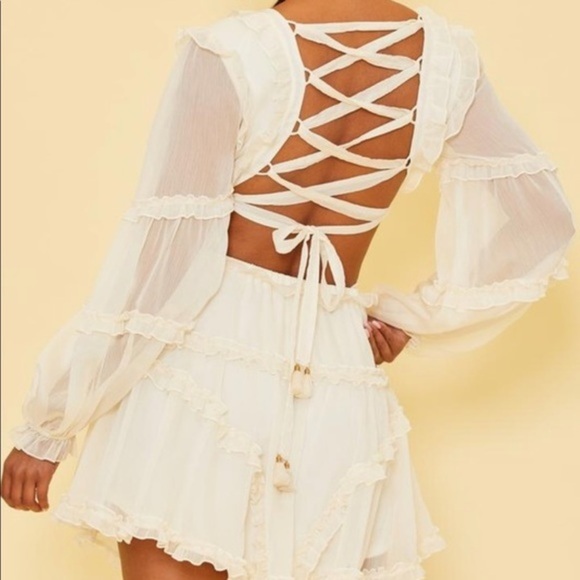 Love Me Ivory Romantic Ruffle Midi Dress - Picture 2 of 7